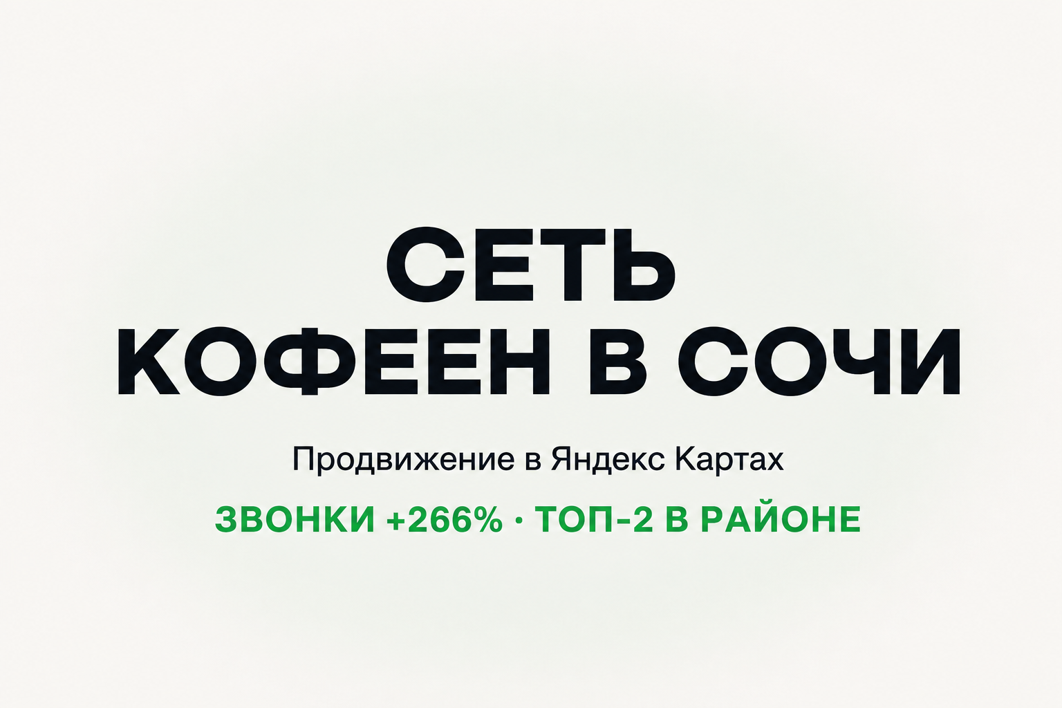 Кофейня и чайная Сочи: второе место в районе, звонки +266%