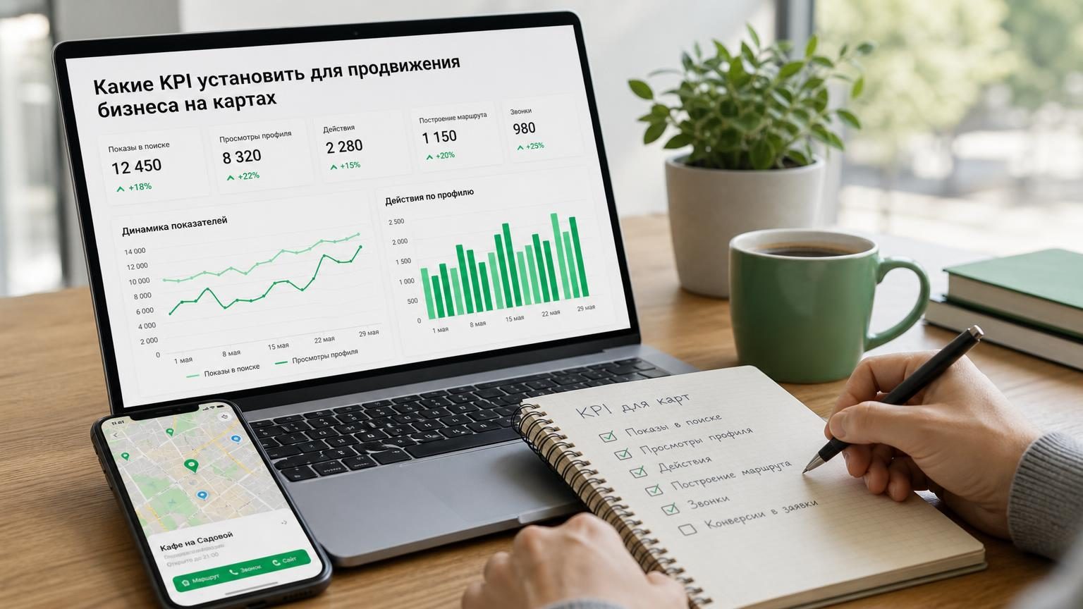 Какие KPI установить для продвижения бизнеса на картах